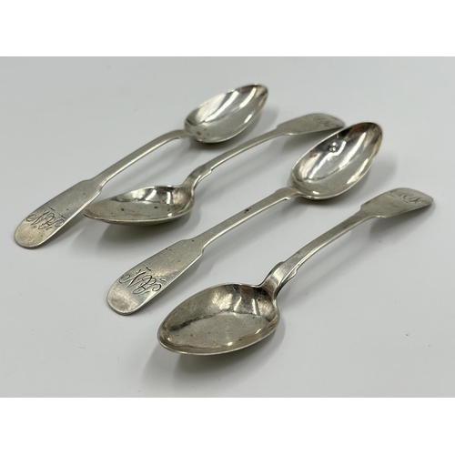 1232 - Eight antique hallmarked sterling silver spoons to include set of four William IV Thomas Watson Newc... 