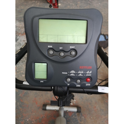 645 - A Kettler Taurus exercise bike with digital readout