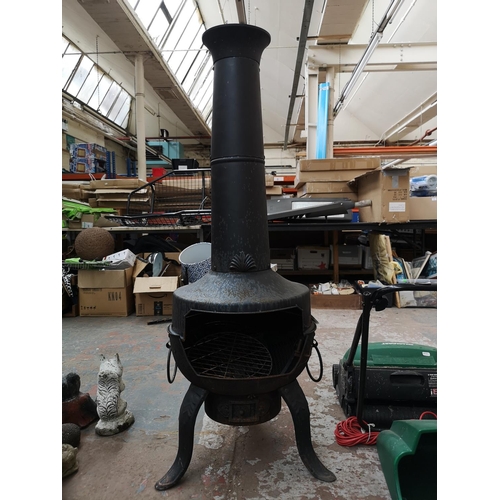 708 - Two chimeneas - largest approx. 129cm high