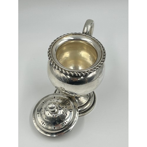 1208 - A George V Horace Woodward & Co. Ltd. hallmarked London silver pedestal pounce pot, dated 1914 - app... 