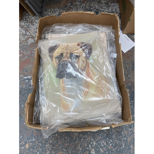 783 - A box containing approx. 400 colour prints of dogs to include Boxer, Poodle, Schnauzer, Show Cocker ... 