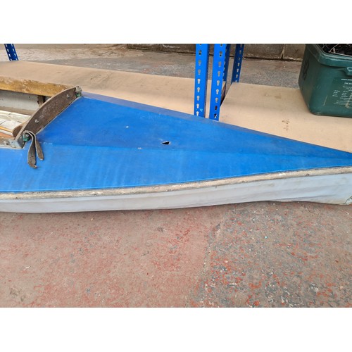 643A - A Hammer Faltboot Robinson 500 wooden and canvas kayak with sail and oars - approx. 447cm long