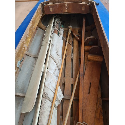 643A - A Hammer Faltboot Robinson 500 wooden and canvas kayak with sail and oars - approx. 447cm long