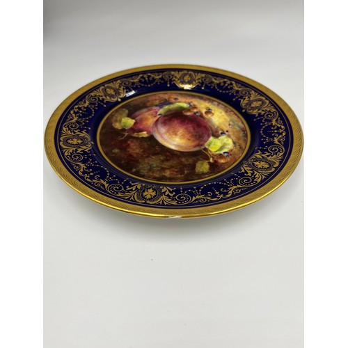 13A - Two Aynsley hand painted Ripe Fruit scene plates signed T.G Abbotts, one Georgian Cobalt 7348 and on... 