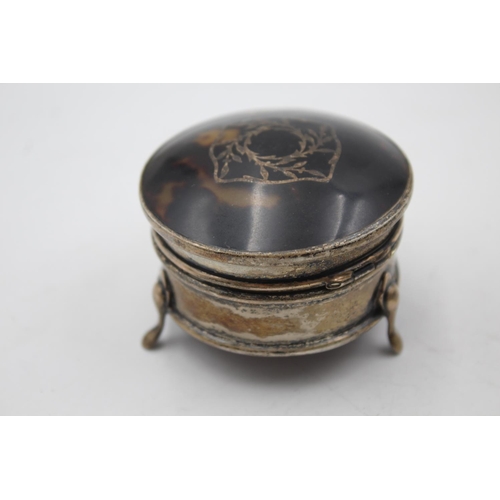 1185 - A George V Levi & Salaman hallmarked Birmingham silver trinket/jewellery box, dated 1918 - approx. g... 