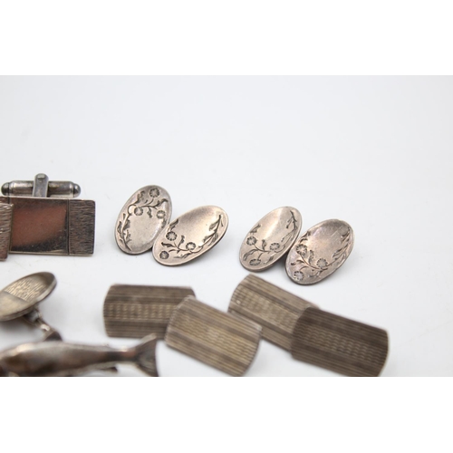 1186 - A collection of vintage .925 sterling silver cufflinks - approx. gross weight 54 grams