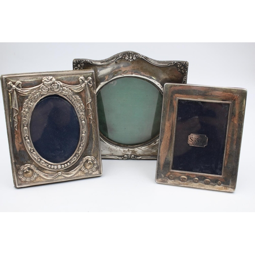 Three hallmarked .925 sterling silver photograph frames - one measuring ...