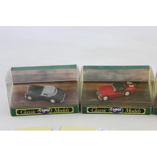 186 - Eight boxed Corgi diecast models to include Austin Healey 3000, Birds Morris 1000 van etc.