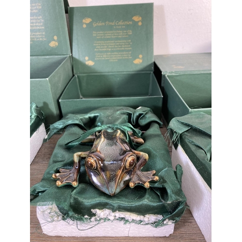 101 - Four boxed Golden Pond Collection by David Ent. ceramic frog figurines