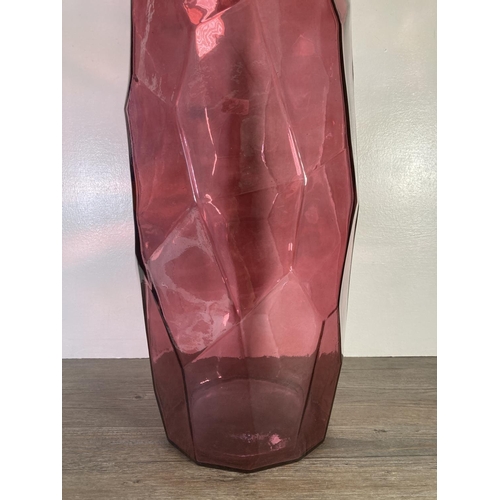 78 - A Spanish authentic 100% recycled glass vase by Vidrios San Miguel - approx. 74cm high