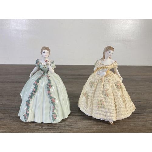 84 - Nine Royal Worcester Debutantes limited edition of 15,000 miniature fine bone china figurines with c... 