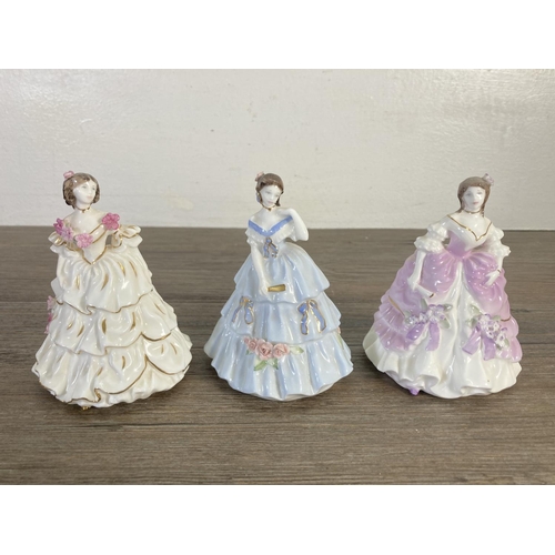 85 - Eight Coalport The Victorian Ballgown Collection limited edition of 15,000 miniature fine bone china... 