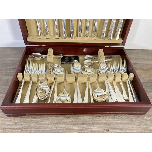 118 - An Arthur Price of England silver plated canteen of cutlery with guarantee and booklet