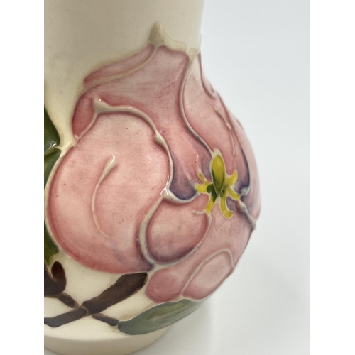 12 - A Moorcroft Pottery Pink Magnolia pattern baluster vase - approx. 10.5cm high