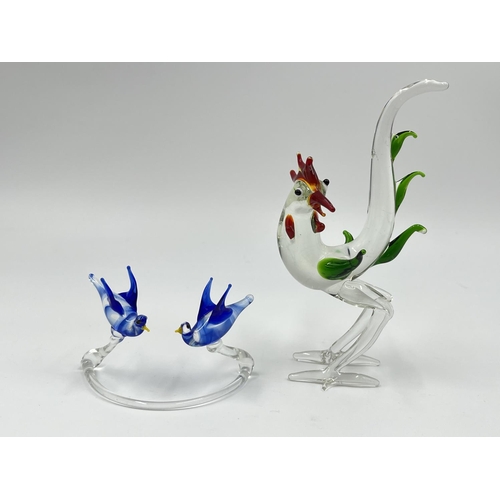 36A - Ten Murano style studio glass animal figurines and ornaments