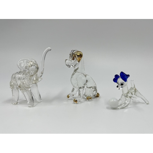 39 - Eighteen Murano style studio glass animal figurines