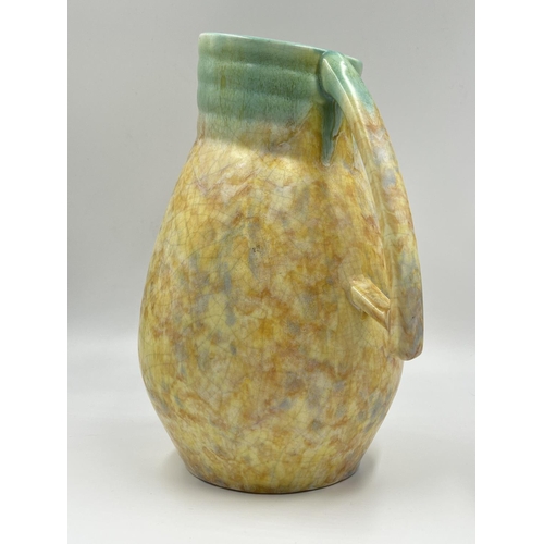 41 - A 1930s Beswick Ware yellow and green mottled jug, shape no. 119 - approx. 27cm high