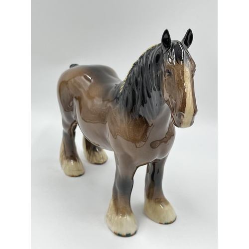 43 - A Beswick Clydesdale horse figurine - approx. 21cm high x 23cm long