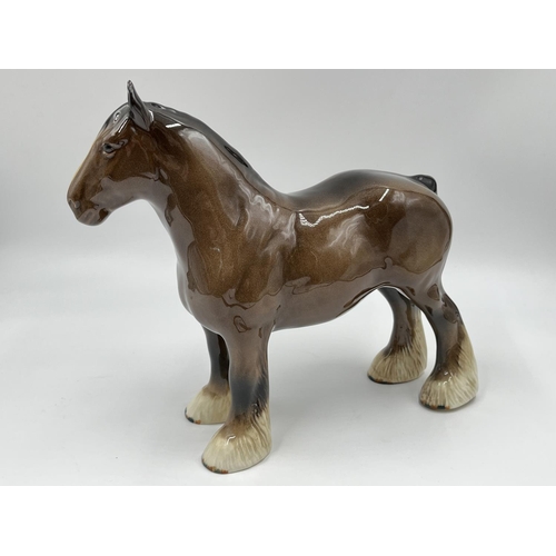 43 - A Beswick Clydesdale horse figurine - approx. 21cm high x 23cm long