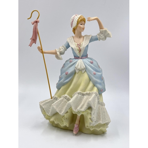 46 - Three Wedgwood for Danbury Mint fine porcelain figurines, Mary Had A Little Lamb, Red Riding Hood an... 