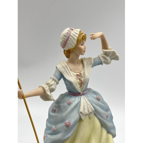 46 - Three Wedgwood for Danbury Mint fine porcelain figurines, Mary Had A Little Lamb, Red Riding Hood an... 