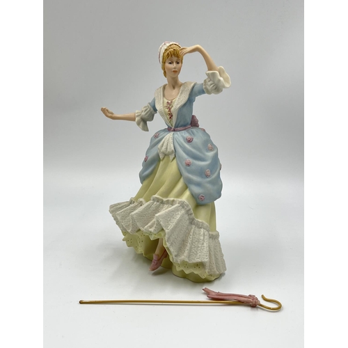 46 - Three Wedgwood for Danbury Mint fine porcelain figurines, Mary Had A Little Lamb, Red Riding Hood an... 