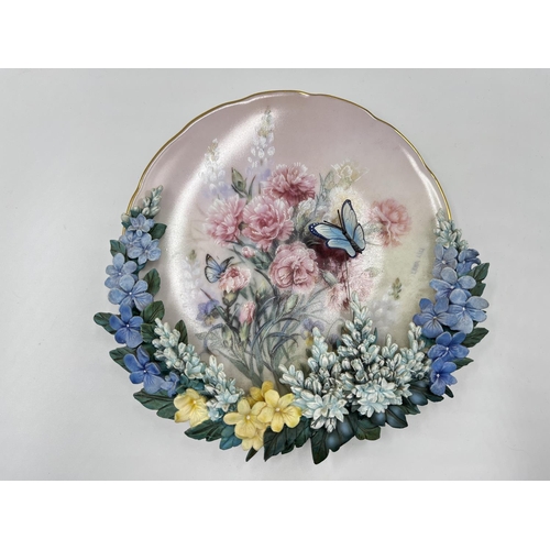 51 - Four Lena Liu's Garden Treasures limited edition collector's plates, Luminous Bouquet, Unfolding Har... 