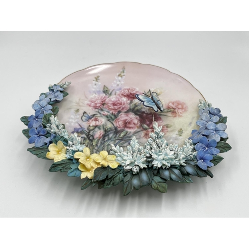 51 - Four Lena Liu's Garden Treasures limited edition collector's plates, Luminous Bouquet, Unfolding Har... 