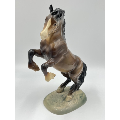 59 - A Beswick Ware Rearing Cob Horse figurine, model no. 1014 - approx. 26cm high