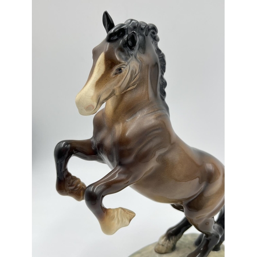 59 - A Beswick Ware Rearing Cob Horse figurine, model no. 1014 - approx. 26cm high