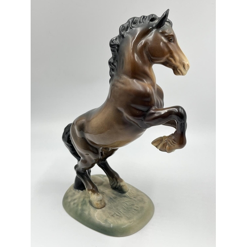 59 - A Beswick Ware Rearing Cob Horse figurine, model no. 1014 - approx. 26cm high