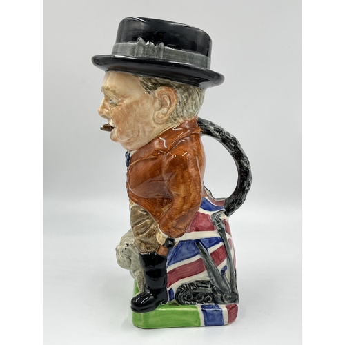 64 - A Burgess & Leigh Ltd. Burleigh Ware John Bull Churchill Toby jug - approx. 28cm high