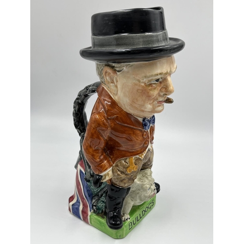 64 - A Burgess & Leigh Ltd. Burleigh Ware John Bull Churchill Toby jug - approx. 28cm high