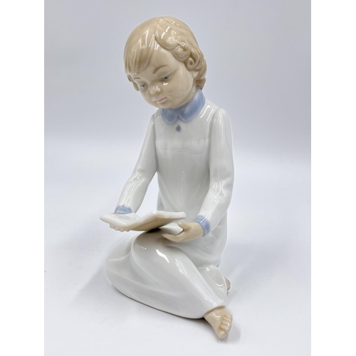 72 - Two Spanish 16cm porcelain figurines, one Nao by Lladro and one Zaphir