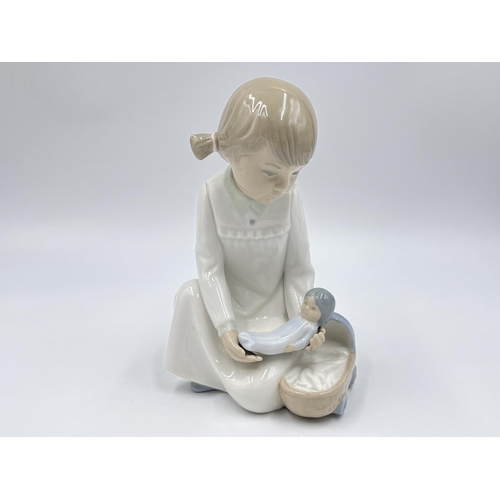 72 - Two Spanish 16cm porcelain figurines, one Nao by Lladro and one Zaphir