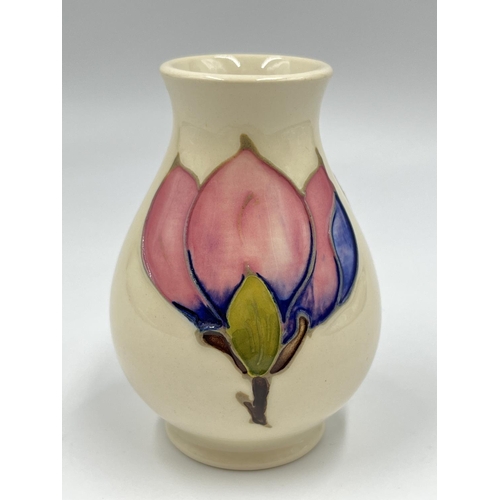 8 - A Moorcroft Pottery Pink Magnolia pattern vase - approx. 9.5cm high