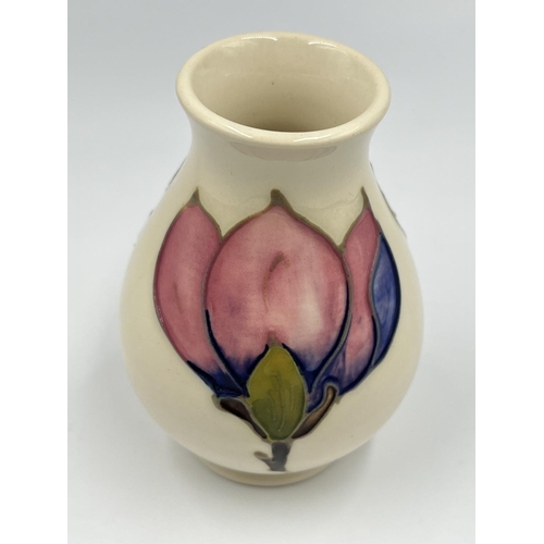 8 - A Moorcroft Pottery Pink Magnolia pattern vase - approx. 9.5cm high