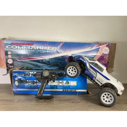 131 - Two boxed radio control model vehicles, one LRP Blast MT S10 1/10 electric 4WD off road monster truc... 