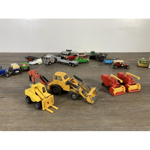 143 - A collection of assorted diecast model vehicles to include Matchbox 1912 Ford Model T, Dinky Alvis S... 