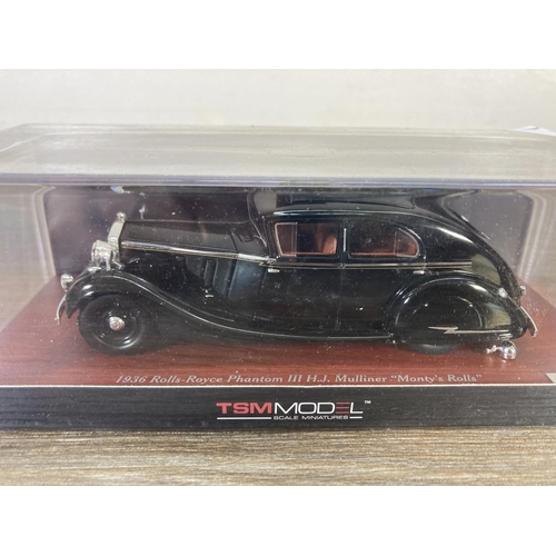 152 - Three boxed TSM Rolls Royce scale model vehicles, one 1941 Silver Dawn, one 2009 Phantom Coupe and o... 