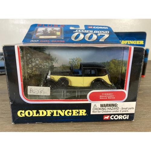 159 - Four boxed 007 Rolls Royce model vehicles, two Corgi Goldfinger, one Silver Shadow II License To Kil... 