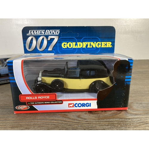 159 - Four boxed 007 Rolls Royce model vehicles, two Corgi Goldfinger, one Silver Shadow II License To Kil... 