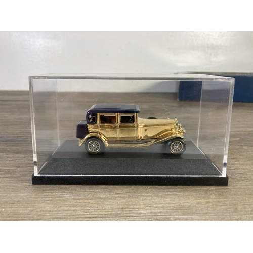 166 - A collection of various Rolls Royce diecast model vehicles to include boxed Lledo special 24 carat g... 