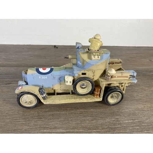 173 - A King & Country's Desert Rolls Royce armoured car model vehicle - approx. 12cm high x 7cm wide x 18... 