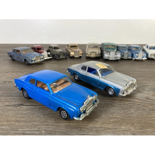 174 - Fourteen vintage Rolls Royce diecast model vehicles to include Corgi Whizzwheels Silver Shadow, Tri-... 