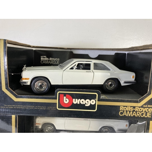 176 - Three boxed Rolls Royce diecast model vehicles, two Bburago and one Solido Prestige