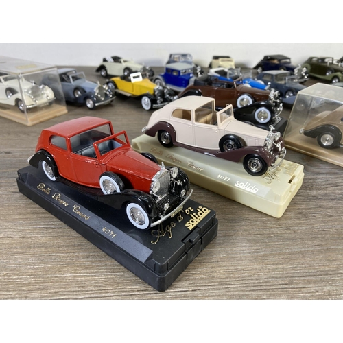 177 - A collection of mostly Solido Rolls Royce diecast model vehicles to include coupe, cabriolet, Phanto... 