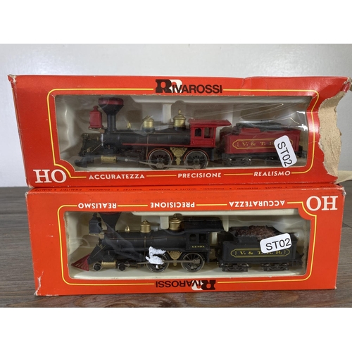 194 - Two boxed Rivarossi HO gauge Virginia & Truckee locomotives and tenders, one 1207 and one 1212