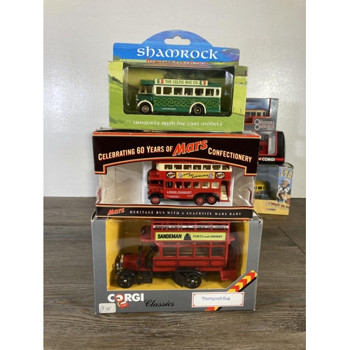 212 - Eight boxed diecast model vehicles to include Lledo Mars Heritage bus, Corgi Classics Thorneycroft b... 