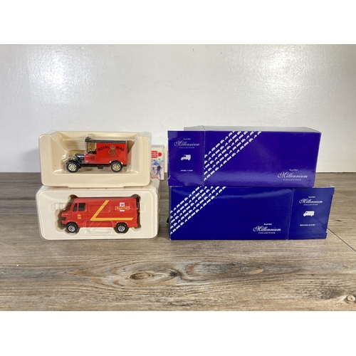 213 - Nine boxed diecast model vehicles to include Lledo trackside DG 175007 Scammell Handyman flatbed tra... 